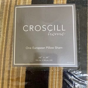 Croscill Black and Gold European pillow sham covers (2). New, never used .